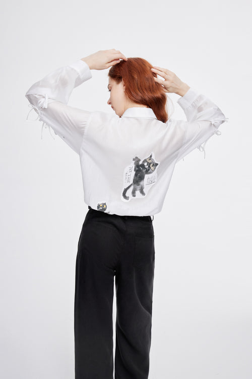 U-cat Cr¡§|pe Bow Shirt - Urlazh New York