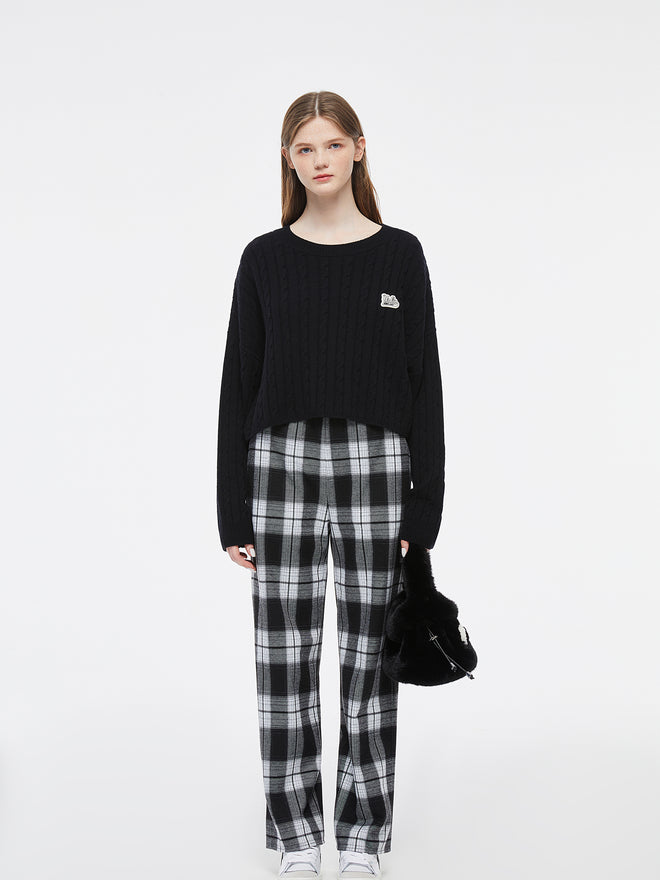 Tricot de cachemire court classique en tricot torsadé