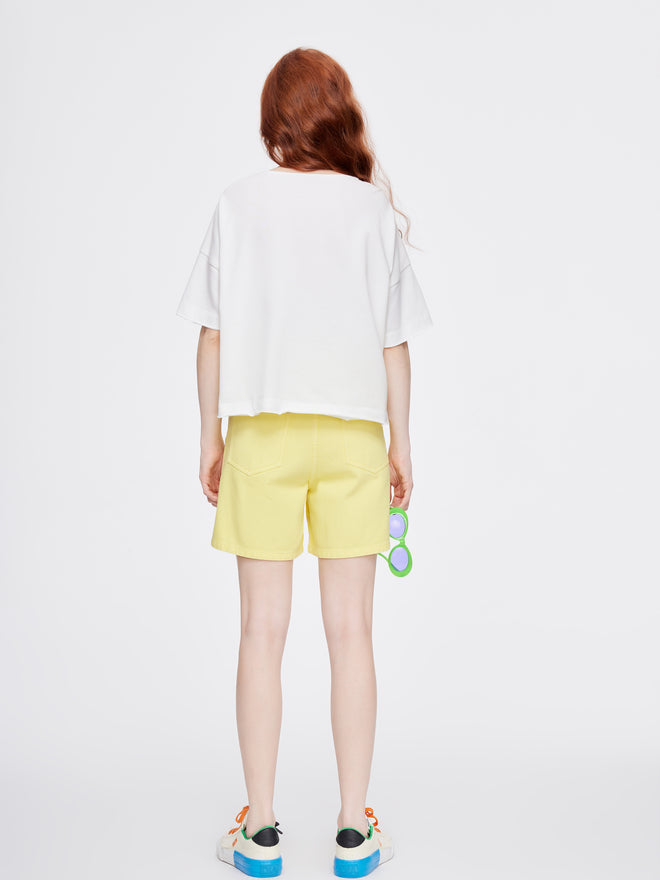 'Lemon Drop' Bermuda Denim Shorts - Urlazh New York