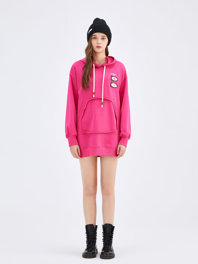 Fuchsia 'Bowling Queen' Hoodie Dress - Urlazh New York
