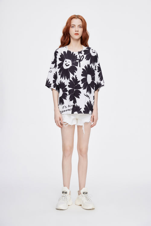 Ink Sunflower Top - Urlazh New York