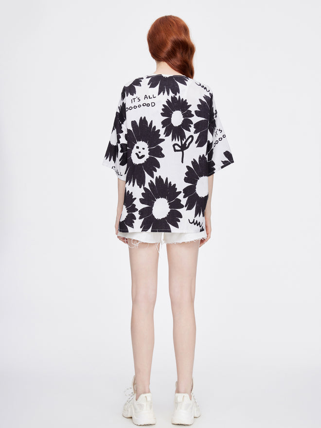 Ink Sunflower Top - Urlazh New York