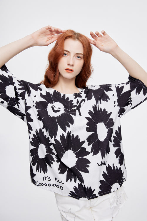 Ink Sunflower Top - Urlazh New York