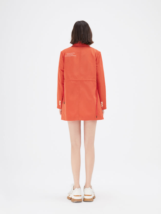 Orange Graphic Print Single Breasted Blazer - Urlazh New York
