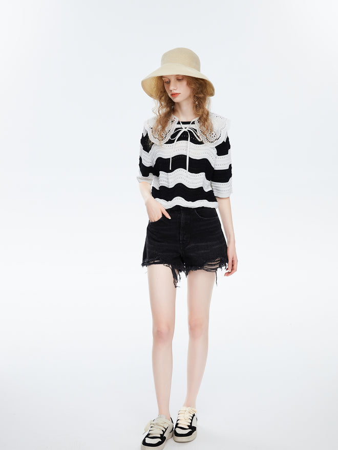 Haut court en dentelle Lolita