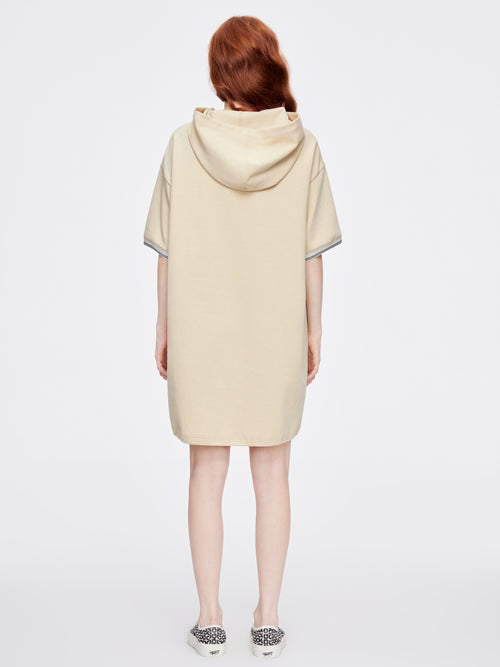 Beige '80' SS Hooded Dress - Urlazh New York