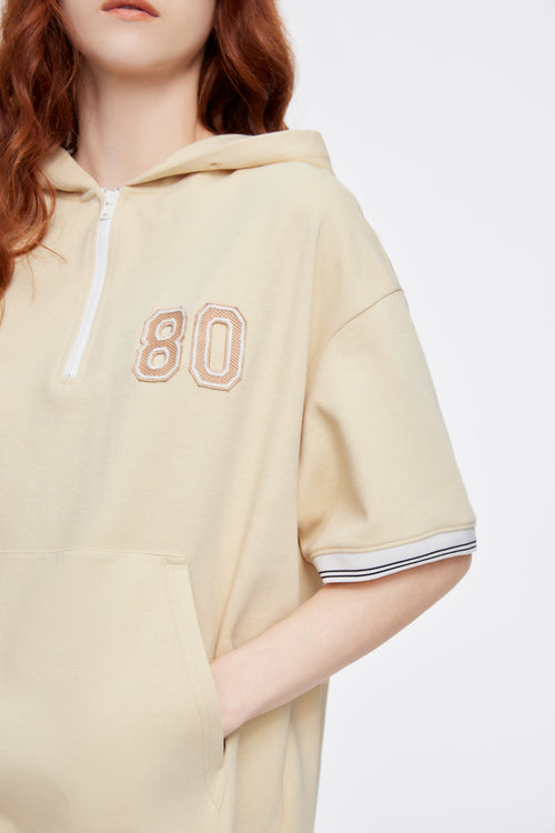 Beige '80' SS Hooded Dress - Urlazh New York