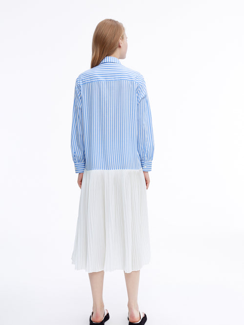 2-in-1 Pleated Shirt Dress - Urlazh New York