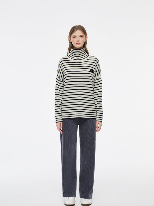 Baby Ghost Plane' Striped Cashmere Turtleneck
