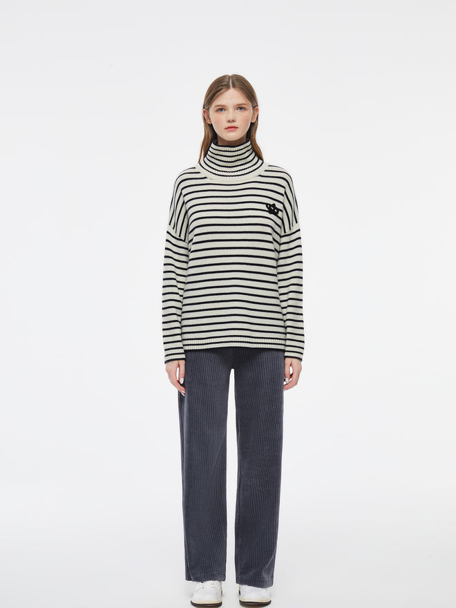Col roulé en cachemire rayé Baby Ghost Plane