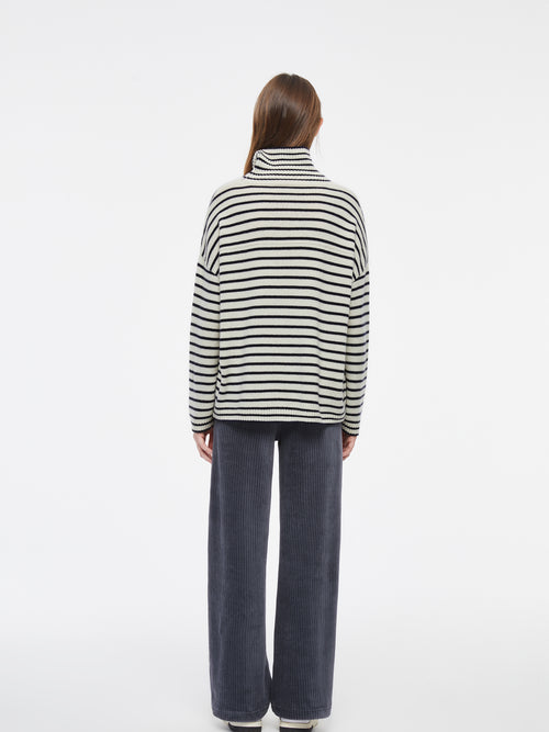 Baby Ghost Plane' Striped Cashmere Turtleneck