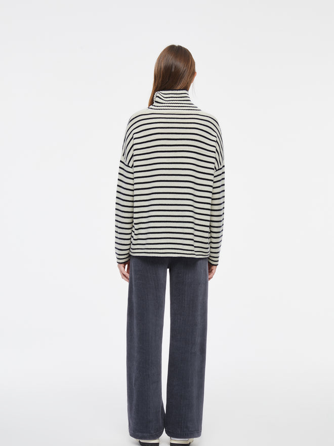 Col roulé en cachemire rayé Baby Ghost Plane