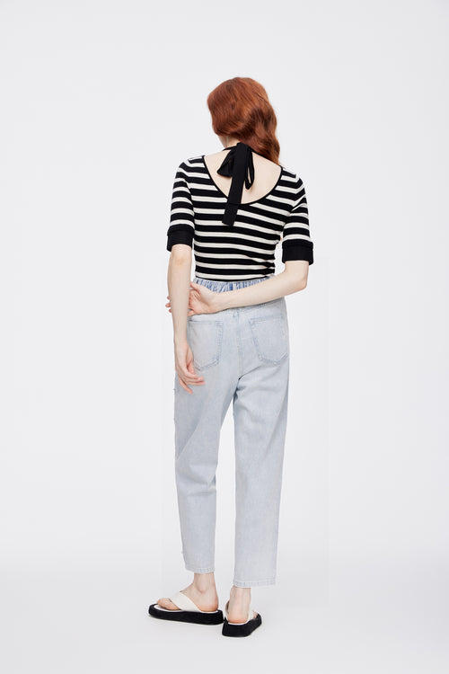 Boat-neck Stiped Knitwear - Urlazh New York