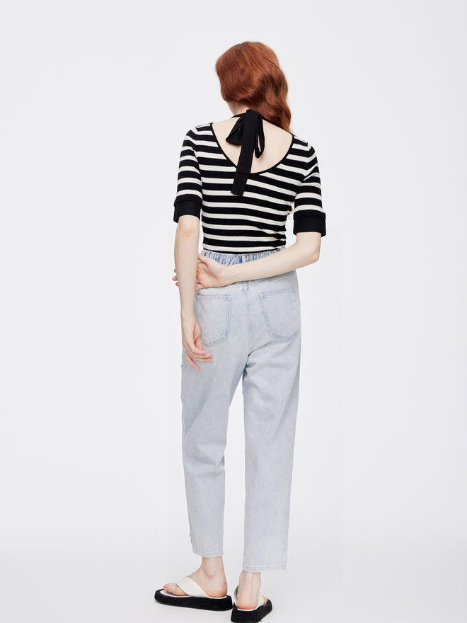 Rhinestone Frayed Jeans - Urlazh New York