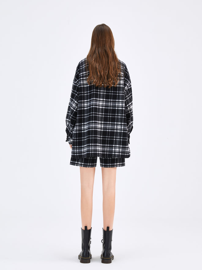Black & White Plaid Shorts - Urlazh New York
