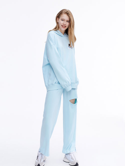 Baby Blue Cut-Out Lounge Pants - Urlazh New York