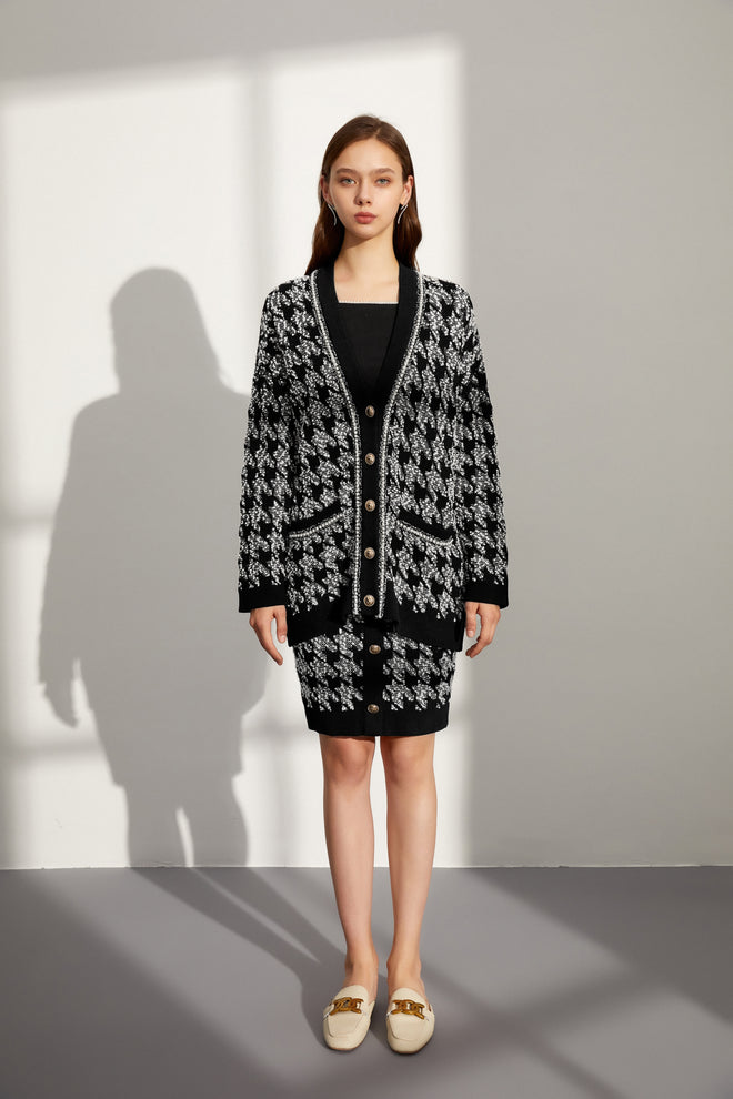 Pearl Jacquard Knit Skirt