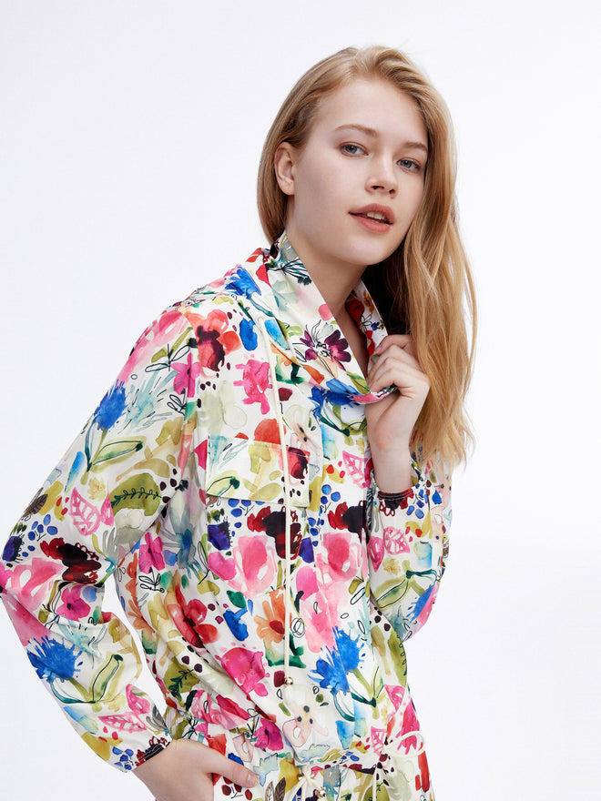 Watercolor Florals Windbreaker - Urlazh New York