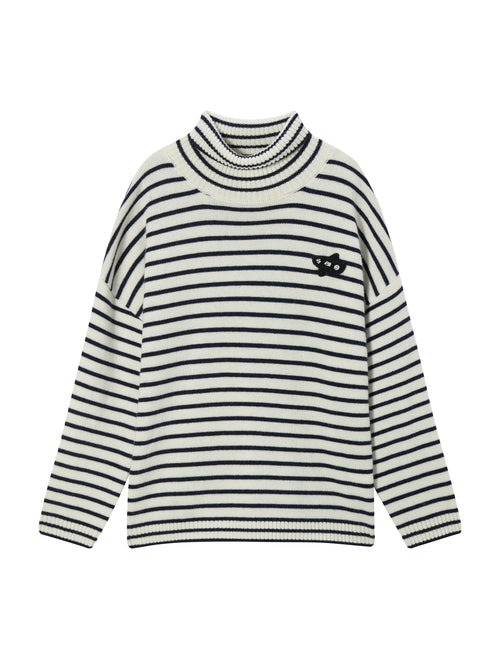 Baby Ghost Plane' Striped Cashmere Turtleneck