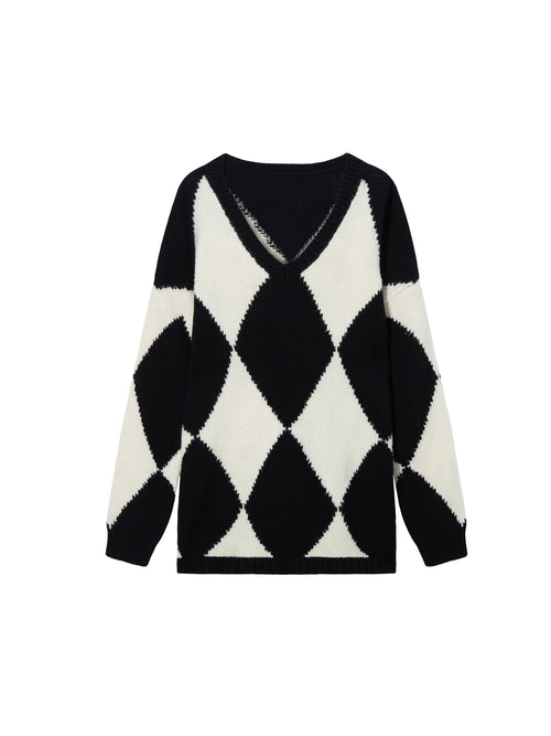 Tricot décontracté à col en V 'Kate'