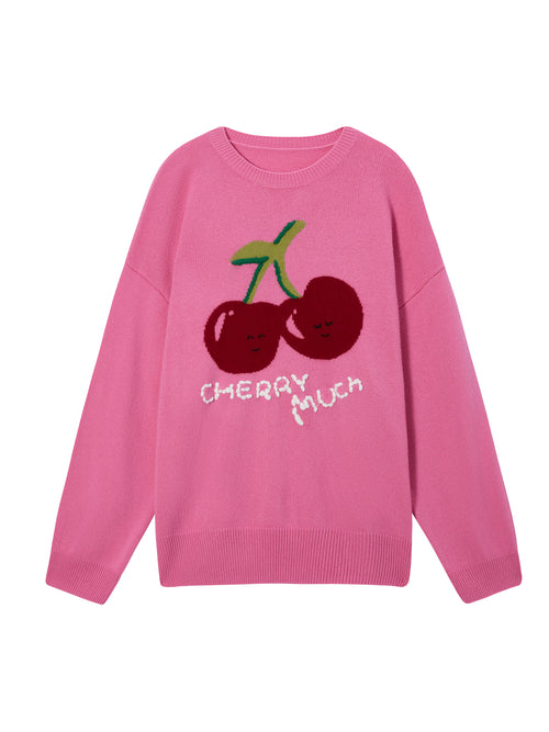 Cherry Much' Cashmere Crewneck