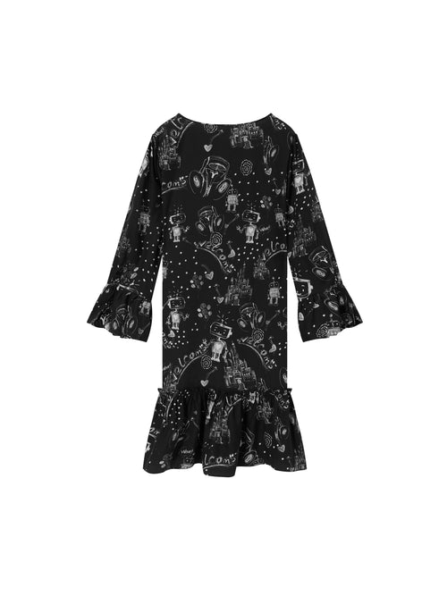 Mr. Robot Graffiti Silk Dress - Urlazh New York