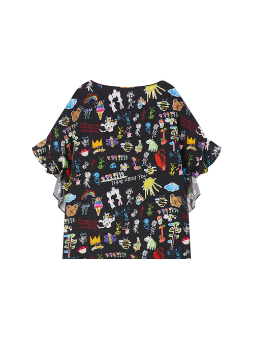 Childhood Dreams' Silk Boatneck Top - Urlazh New York