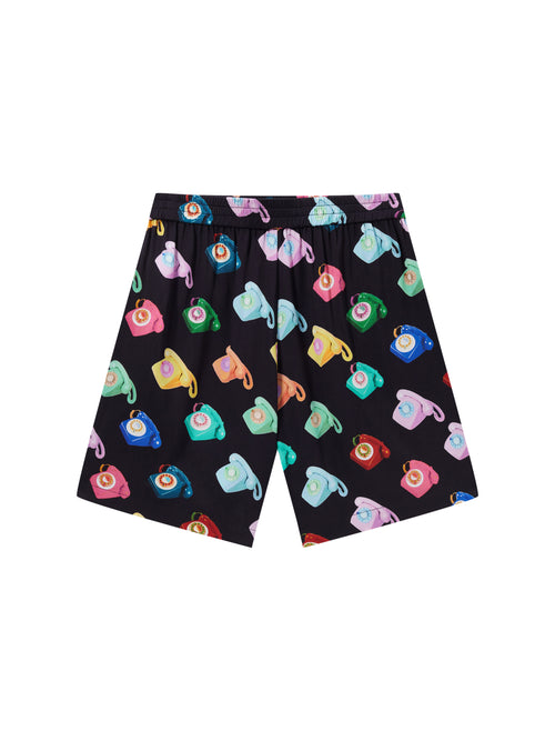 80's Silk Phone Boy Shorts - Urlazh New York