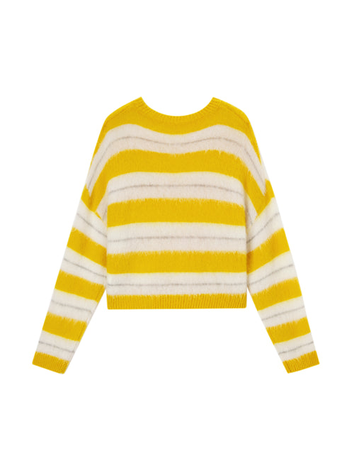 Tricot à plumes à rayures bonbons 'LA'