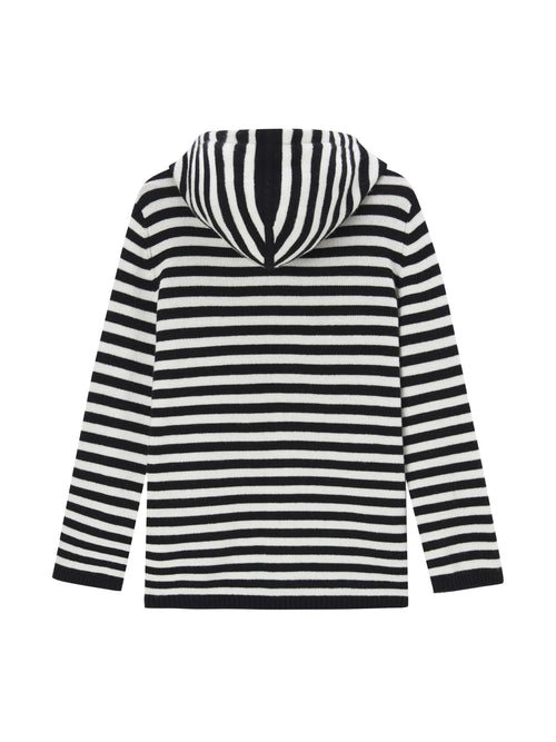 Sweat à capuche en cachemire zèbre