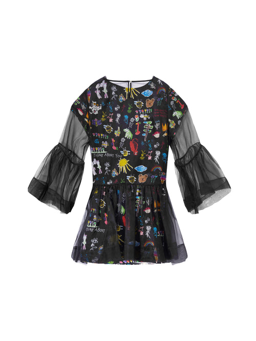 Tulle Overlay Princess Dress - Urlazh New York