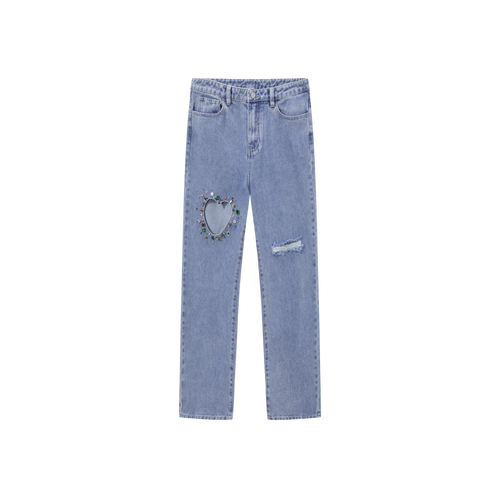 'ROMA Crystal Heart' Jeans - Urlazh New York