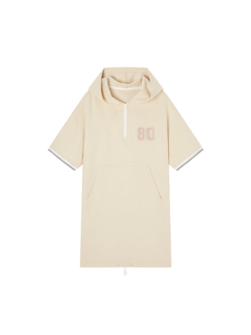 Beige '80' SS Hooded Dress - Urlazh New York