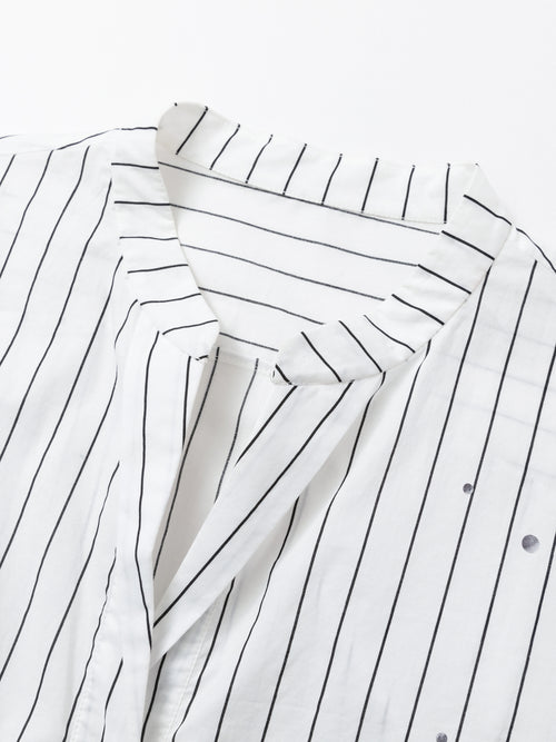 Black and White Striped Puffed Shirt - Urlazh New York
