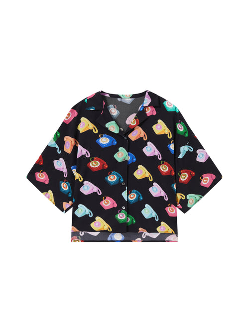 Vintage Multi-Phone Bowling Blouse - Urlazh New York