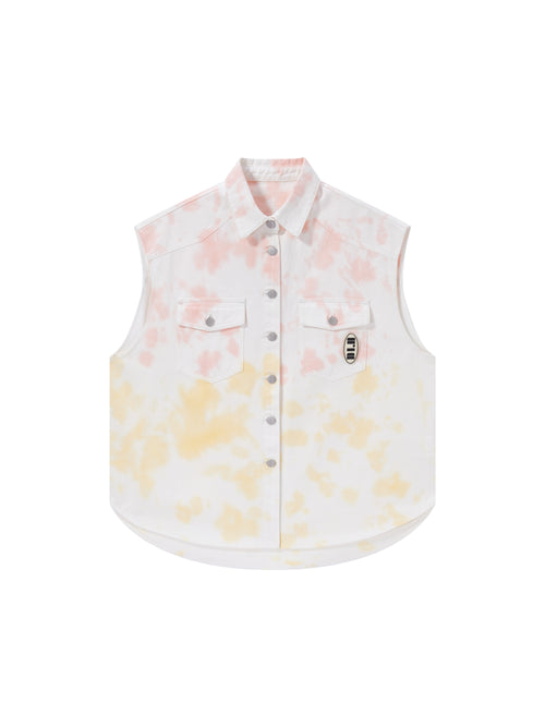 80's Tie Dye Denim Vest - Urlazh New York