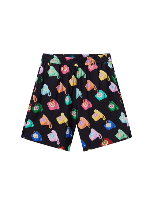 80's Silk Phone Boy Shorts - Urlazh New York