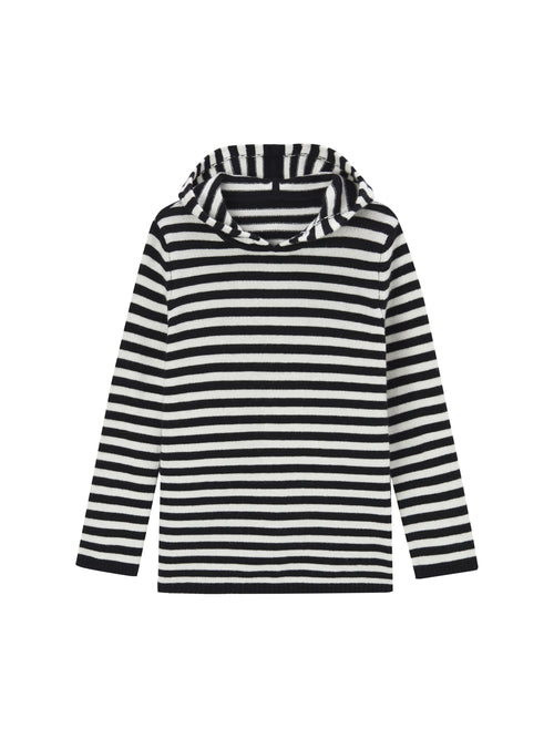 Sweat à capuche en cachemire zèbre