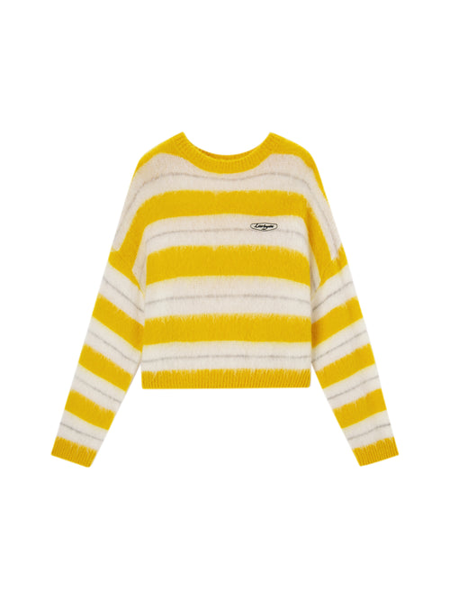 Tricot à plumes à rayures bonbons 'LA'