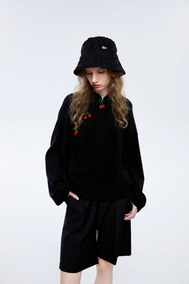 Sweat-shirt Cerise Qipao