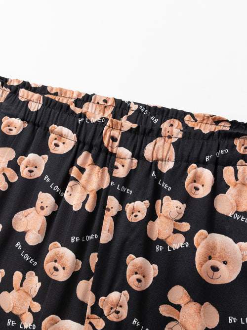 Bear Printed Silk Pants - Urlazh New York