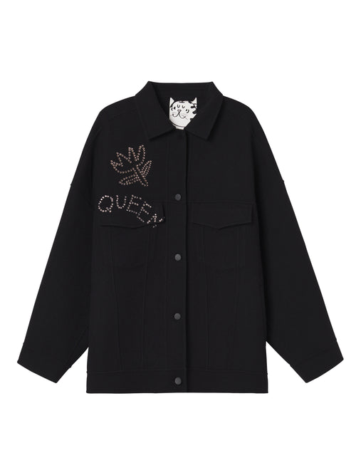 Rhinestone 'Queen' Wool Jacket - Urlazh New York