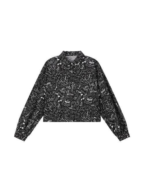 'LOVE' Cropped PJ Blouse - Urlazh New York