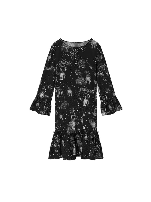 Mr. Robot Graffiti Silk Dress - Urlazh New York