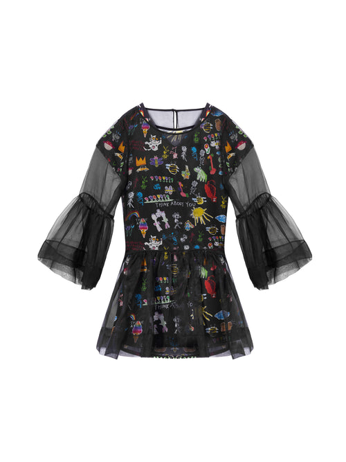 Tulle Overlay Princess Dress - Urlazh New York