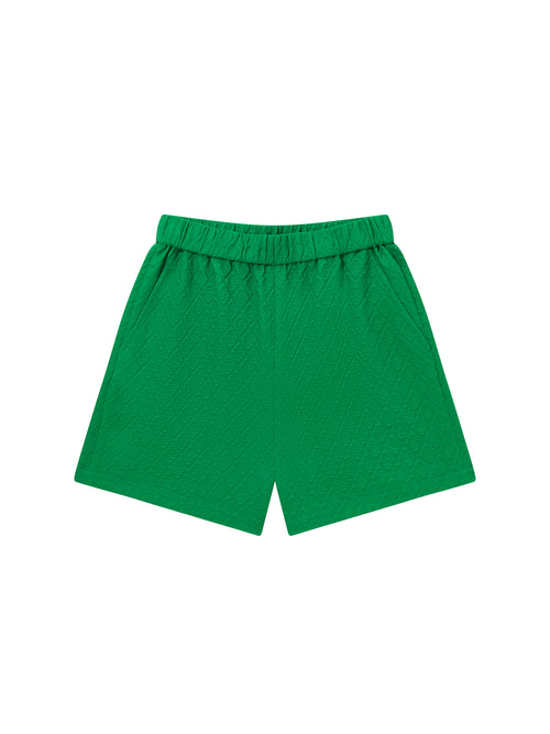 Green Jacquard Shorts - Urlazh New York