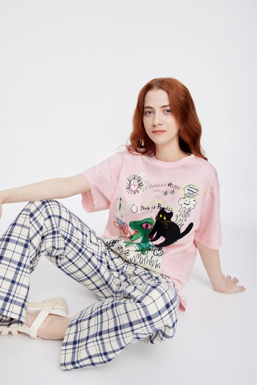 Navy Checkered Comfy Pants