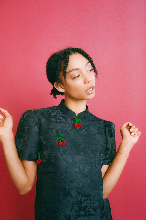 'Cherry Qipao' Minidress - Urlazh New York
