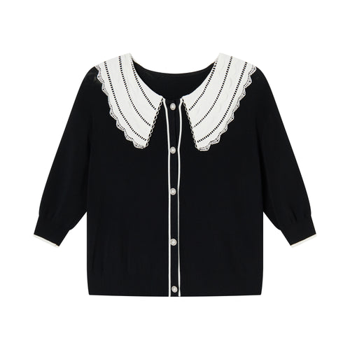 Vintage Lace Collared Cardigan - Urlazh New York