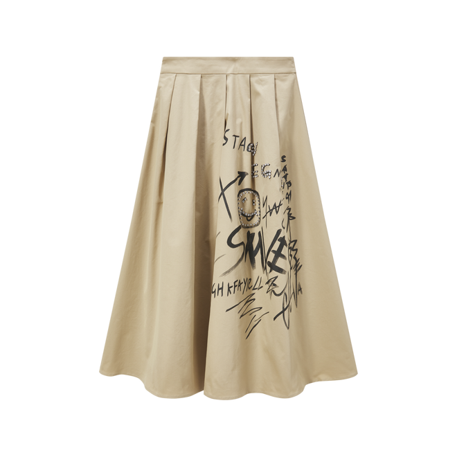 Rhinestone Smiley Trench Skirt - Urlazh New York